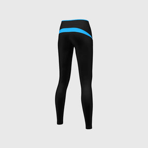 FDX Black & Blue Compression Women's Tight Leggings Elastic Waistband Breathable Stretchable Training Gym Workout Jogging Athletic & Running Pant