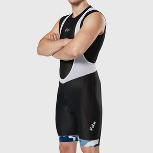 Fdx Men's Black & Blue Gel Padded Cycling Bib Shorts For Summer Best Outdoor Road Bike Short Length Bib - Camouflage