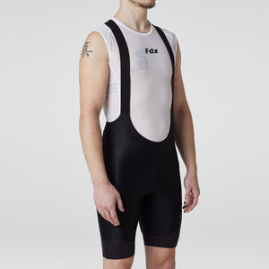 Fdx Mens Black & Grey Short Sleeve Cycling Jersey & Gel Padded Bib Shorts Best Summer Road Bike Wear Light Weight, Hi-viz Reflectors & Pockets - Duo