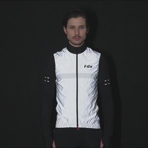 Fdx 360 Hi-Vis Reflective Grey Men's & Boy's Gilet For Cycling & Running