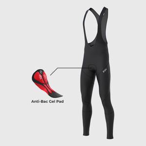 Fdx Mens Black Chamois Padded Cycling Bib Tights For Winter Roubaix Thermal Fleece Reflective Warm Leggings - Arch Bike Pants