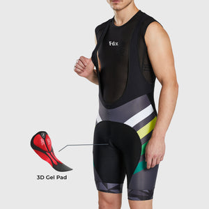 Men’s yellow Cycling Bib Shorts 3D Gel Padded comfortable biking bibs - Breathable Quick Dry bibs, ultra-light stretchable shorts with pockets