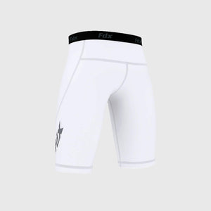 Fdx White Men's Compression Shorts Gym Workout Running Athletic Yoga Elastic Waistband Stretchable Breathable Uk