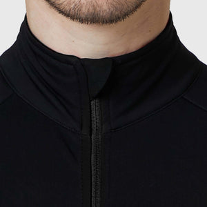 Fdx Mens Black Full Sleeve Cycling Jersey for Winter Roubaix Thermal Fleece Road Bike Wear Top Full Zipper, Pockets & Hi-viz Reflectors - Arch