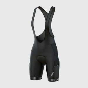 Fdx Womens Black Gel Padded Cycling Bib Shorts For Summer Best Breathable Outdoor Road Bike Short Length Bib - All Day