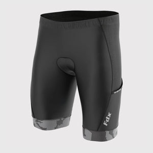 Fdx Mens Black & Grey Gel Padded Cycling Shorts for Summer Best Outdoor Knickers Road Bike Short Length Pants - All Day