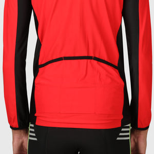 Fdx Mens Black & Red Long Sleeve Cycling Jersey for Winter Summers  Road Bike Wear Top Full Zipper, Pockets & Hi-viz Reflectors - Transition