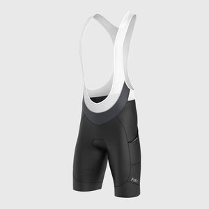 Fdx Mens Black Gel Padded Cycling Bib Shorts For Summer Pockets Best Outdoor Road Bike Short Length Bib - Essential