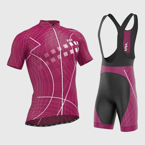 Fdx Mens Red Short Sleeve Cycling Jersey & Gel Padded Bib Shorts Best Summer Road Bike Wear Light Weight, Hi-viz Reflectors & Pockets - Classic II