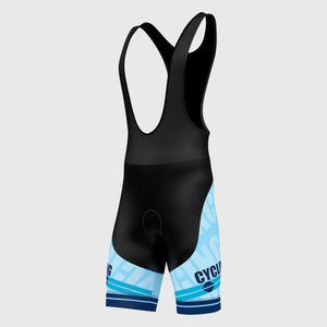 Fdx Mens Black & Sky Blue Gel Padded Cycling Bib Shorts For Summer Best Outdoor Road Bike Short Length Bib - Core