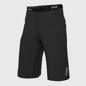 Men’s Black MTB Shorts, Lightweight Mountain Bike Shorts with Removable Padded Liner, Breathable Quick Dry Outdoor Cycle Pants with Cargo Pockets
