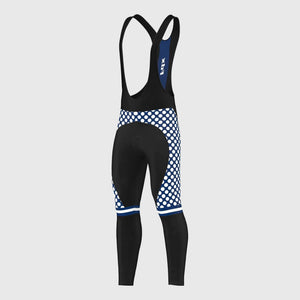 Fdx Mens Black & White Gel Padded Cycling Bib Tights For Winter Roubaix Thermal Fleece Reflective Warm Leggings - Equin Bike Pants