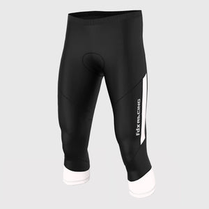 Fdx Mens Black & White Gel Padded 3/4 Cycling Shorts for Summer Best Outdoor Knickers Road Bike Short Length Pants - Gallop