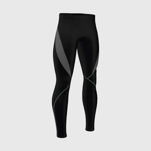 Fdx Breathable Mens Gel Padded Cycling Tights Black & Grey For Winter Roubaix Thermal Fleece Reflective Warm Stretchable Leggings - Viper Bike Long Pants