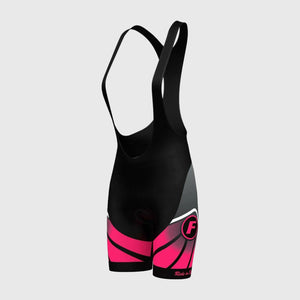 Fdx Womens Black & Pink Gel Padded Cycling Bib Shorts For Summer Best Outdoor Road Bike Short Length Bib - Signature