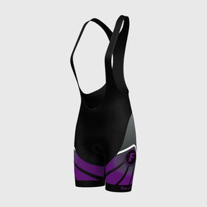 Fdx Womens Black & Purple Gel Padded Cycling Bib Shorts For Summer Best Breathable Outdoor Road Bike Short Length Bib - Signature