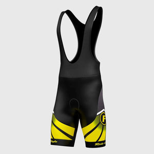 Fdx Mens Black & Yellow Gel Padded Cycling Bib Shorts For Summer Best Outdoor Road Bike Short Length Bib - Signature