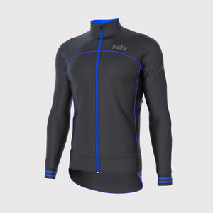 Fdx Cycling Jacket for Men's Blue Winter Thermal Casual Softshell Clothing Lightweight, Windproof, Waterproof & Pockets - Apollux