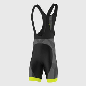 Fdx Mens Black & Yellow Gel Padded Cycling Bib Shorts For Summer Best Outdoor Road Bike Short Length Bib - Splinter