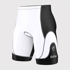 Fdx Mens Black & White Gel Padded Cycling Shorts for Summer Best Outdoor Knickers Road Bike Short Length Pants - Windrift