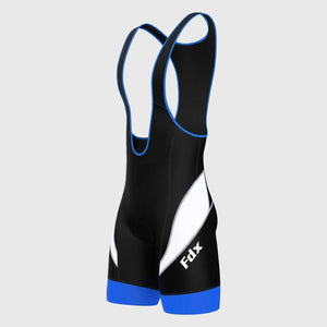 Fdx Mens Black & Blue Gel Padded Cycling Bib Shorts For Summer Best Outdoor Road Bike Short Length Bib - Windsor