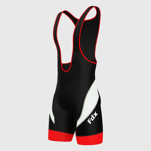 Fdx Mens Black & Red Gel Padded Cycling Bib Shorts For Summer Best Outdoor Road Bike Short Length Bib - Windsor