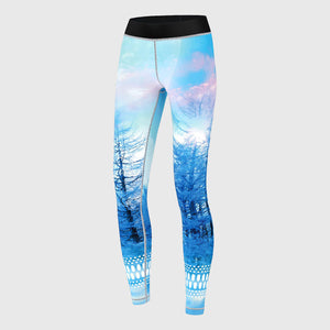 Fdx Women's Blue Compression Base layer Tights Lightweight Breathable Mesh Fabric Skin Layer Running, Gym Workout, Swimming, Cycling Gear UK