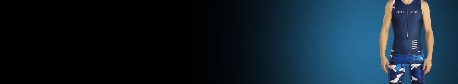 Fdx Men's Blue Triathlon Sleeveless For Running, Swimming, Cycling Gel Padded Skin Suits