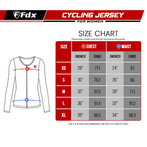 Fdx Polka Dots Women's & Girl's Blue Thermal Roubaix Long Sleeve Cycling Jersey