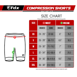 Fdx Men's & Boy's White Compression Shorts Skin Tight Gym Pants