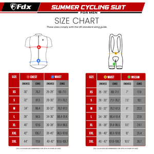 Fdx Men's & Boy's Set Splinter Blue Short Sleeve Summer Cycling Jersey & Bib Shorts