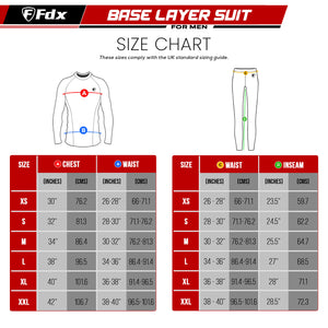 Fdx Men's & Boy's Set Blue Thermolinx Compression Base Layer Shirt & Leggings