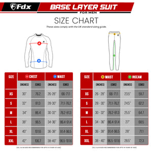 Fdx Men's & Boy's Set Recoil Grey Compression Base Layer Top & Leggings