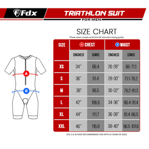 Fdx Splinter Blue Men's & Boy's Padded Triathlon / Skin Suit