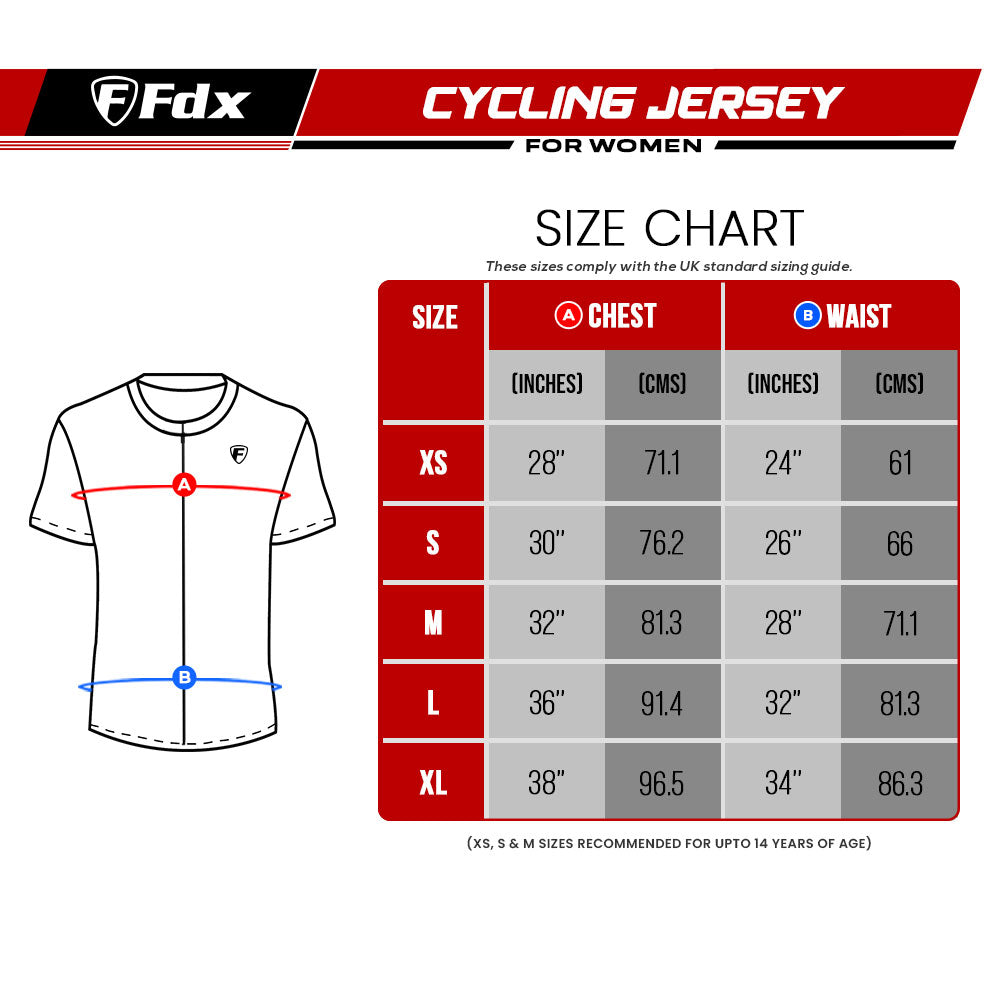 Womens jersey size chart top