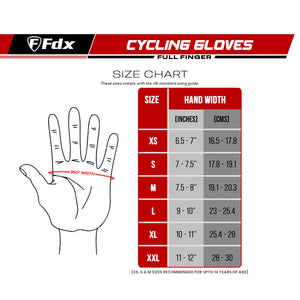 Fdx Aero Black Full Finger Winter Cycling Gloves