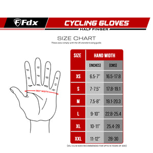Fdx All Day Black Gel Padded Short Finger Summer Cycling Gloves