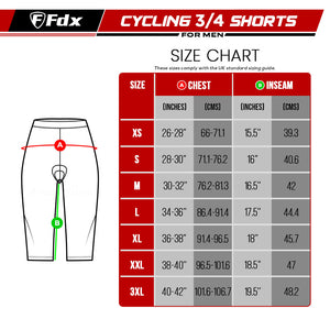 Fdx Gallop White Men's & Boy's 3/4 Gel Padded Cycling Shorts