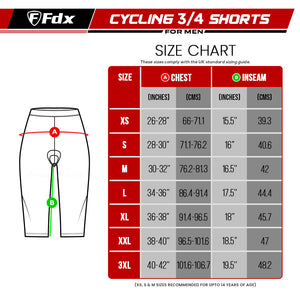 Fdx Gallop Red Men's & Boy's 3/4 Gel Padded Cycling Shorts