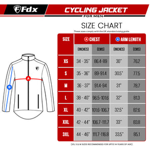 Fdx Evex Black Men's & Boy's Windproof & Waterproof Thermal Cycling Jacket