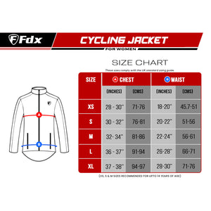 Fdx J20 Red Women's & Girl's Windproof & Waterproof Cycling Jacket