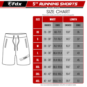 Fdx Men's & Boy's 5" Pro Grey Running Shorts