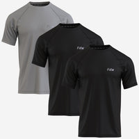 Aerofit Men's Running Top Pack of 3 Black/Grey