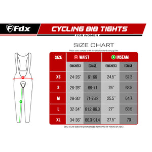 Fdx Arch Women's & Girl's Black Thermal Padded Cycling Cargo Bib Tights