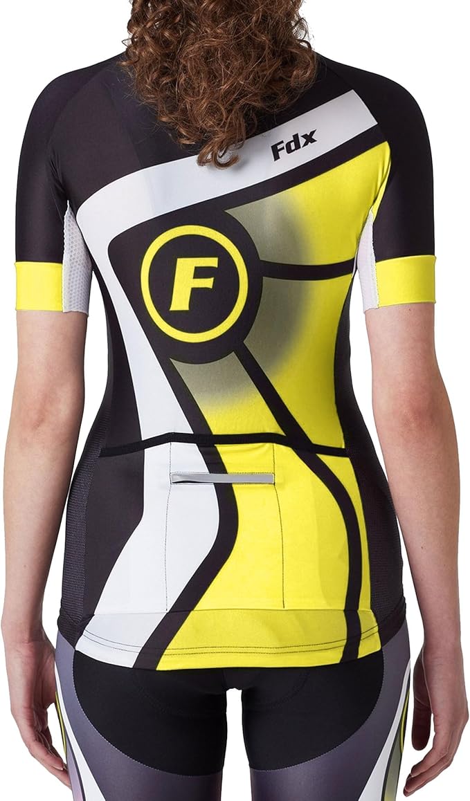 Fdx Signature Yellow Women's & Girl's Short Sleeve Summer Cycling Jersey
