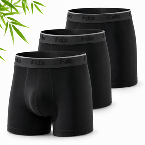 Men,s Bamboo Boxer Shorts Pack of 3 Black