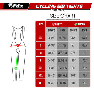 Fdx Arch Men's & Boy's Black Thermal Padded Cycling Cargo Bib Tights