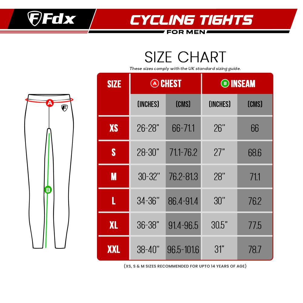 Fdx Thermodream Men's & Boy's Grey Thermal Padded Cycling Tights