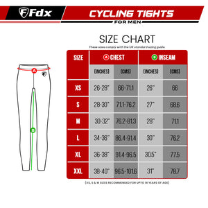 Fdx All Day Men's & Boy's Black Thermal Padded Cycling Tights