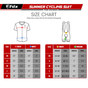 Fdx Women's & Girl's Set Duo Blue Short Sleeve Cycling Jersey, Cargo Bib Shorts